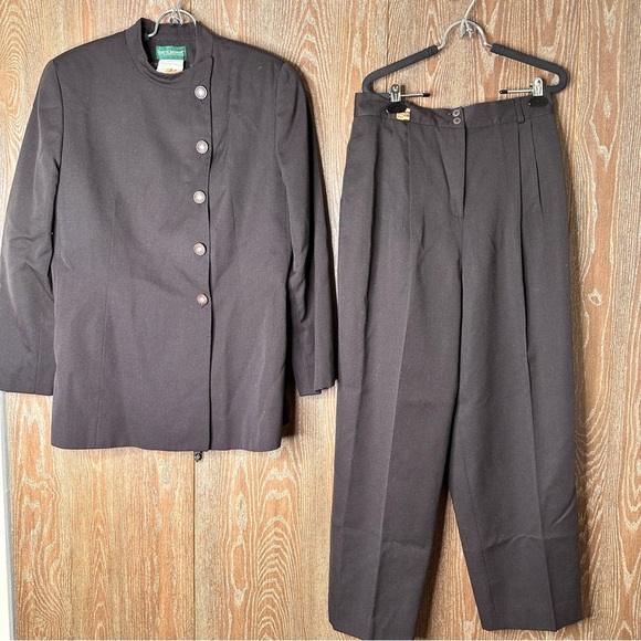Vintage Harve Benard Women's‎ 14 Suit Set 100% Wool Button up High Waisted Lined - Picture 1 of 10